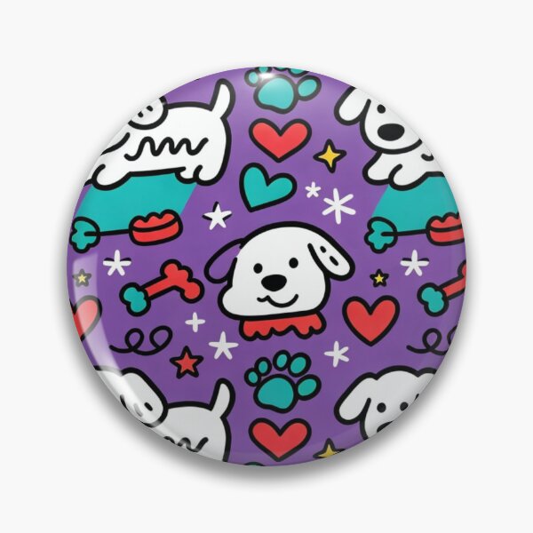 Item preview, Heart & Pup Pattern designed and sold by PoloPrintsUK.