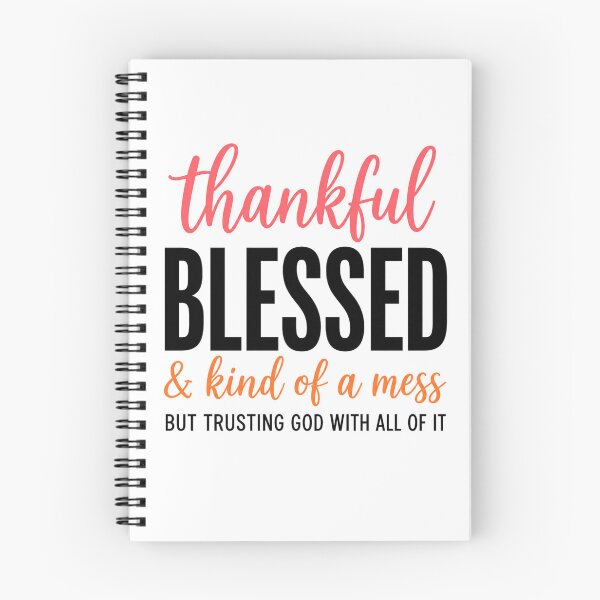 Item preview, thankful Christian quote for blessed and messy life designed and sold by ROUX-ART.
