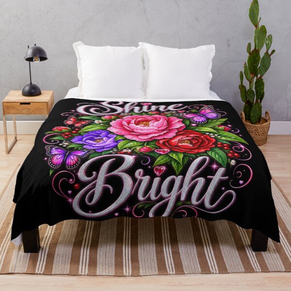 Item preview, Shine Bright – Floral Butterfly Inspirational Design designed and sold by TroviTutto.