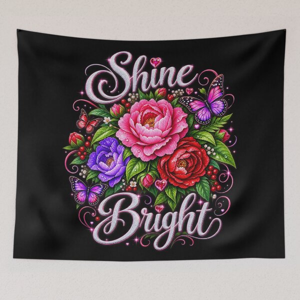 Item preview, Shine Bright – Floral Butterfly Inspirational Design designed and sold by TroviTutto.