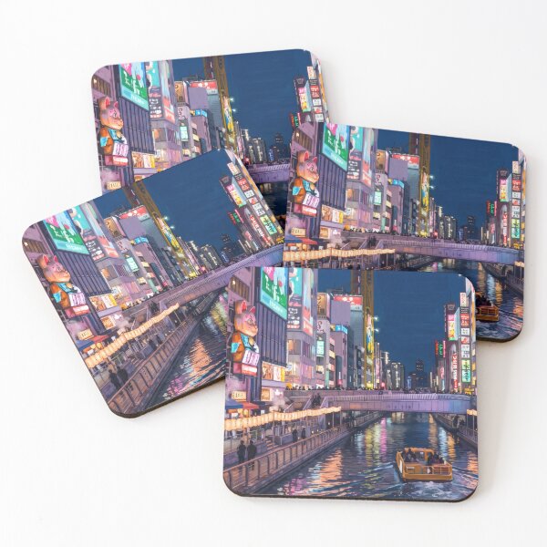 Item preview, Dotonbori Canal at Night Osaka designed and sold by RedPeaStudio.