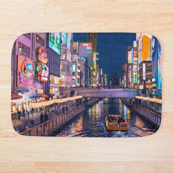 Item preview, Dotonbori Canal at Night Osaka designed and sold by RedPeaStudio.