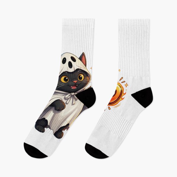 Item preview, Boo Ghost Cat - Cute Halloween Black Cat Costume Funny Spooky Kitten designed and sold by Retro Whiskers.