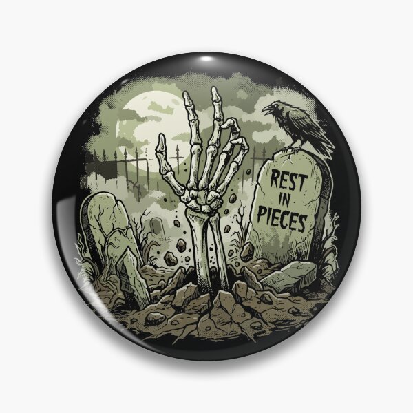 Item preview, HALLOWEEN Rest In Pieces Skeleton Hand - Retro Horror designed and sold by Uglyandcute.