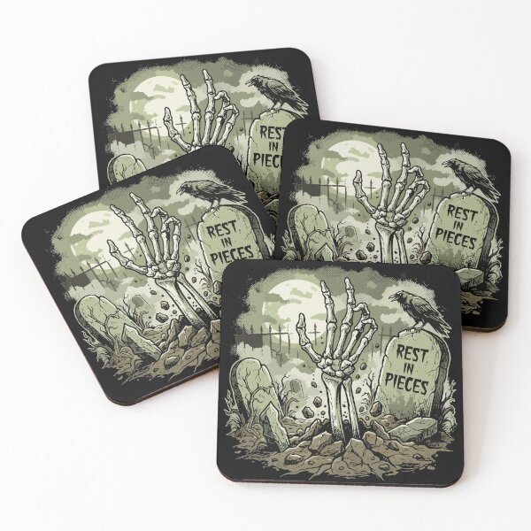 Item preview, HALLOWEEN Rest In Pieces Skeleton Hand - Retro Horror designed and sold by Uglyandcute.