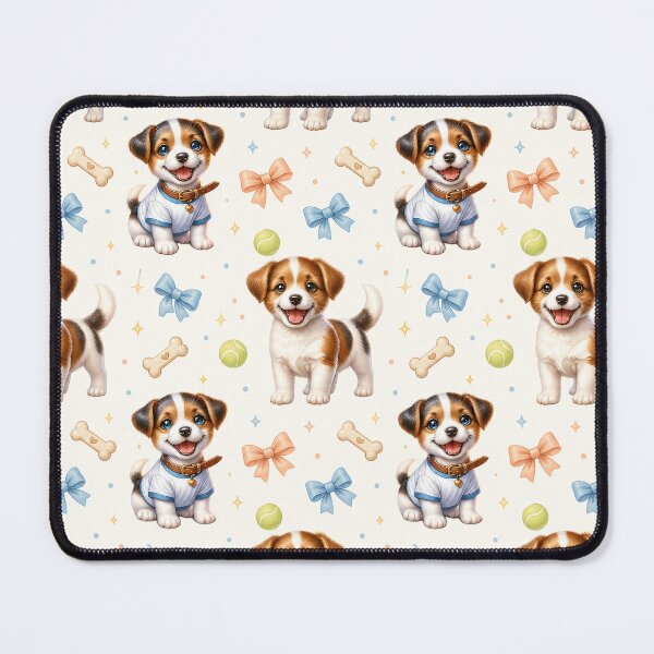 Item preview, Cute Jack Russell Puppy Seamless Pattern designed and sold by LinaDesign Store.