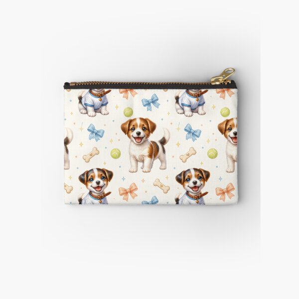 Item preview, Cute Jack Russell Puppy Seamless Pattern designed and sold by LinaDesign Store.