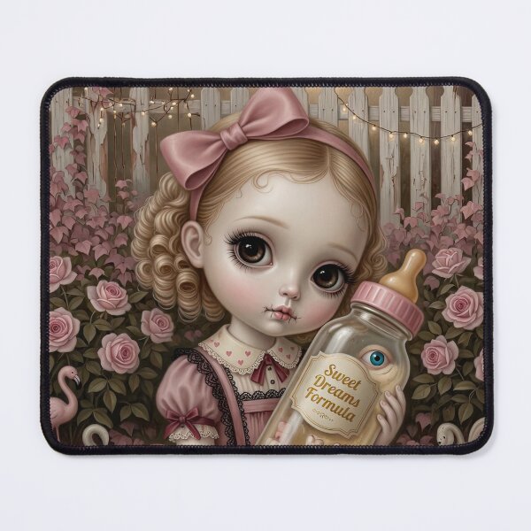 Item preview, Sweet Dreams Formula – Creepy Cute Doll | Pastel Gothic Art | Vintage Soft Surrealism, Lowbrow Art designed and sold by Piagor.