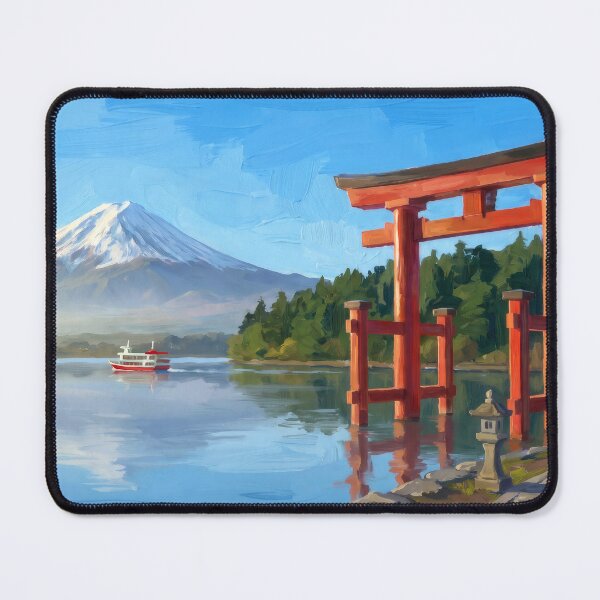 Item preview, Hakone Shrine Torii on Lake Ashi designed and sold by RedPeaStudio.