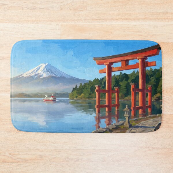 Item preview, Hakone Shrine Torii on Lake Ashi designed and sold by RedPeaStudio.