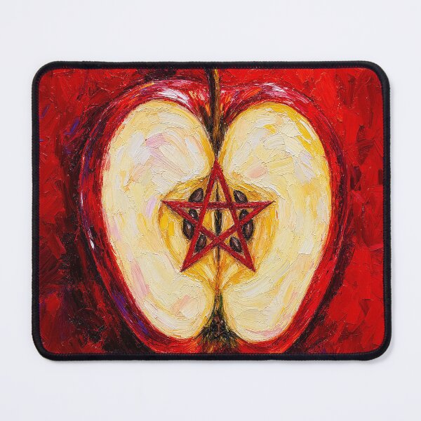 Item preview, Sacred Apple Pentagram: Pagan Star Core & Crimson Impasto Art designed and sold by chihuahuashower.