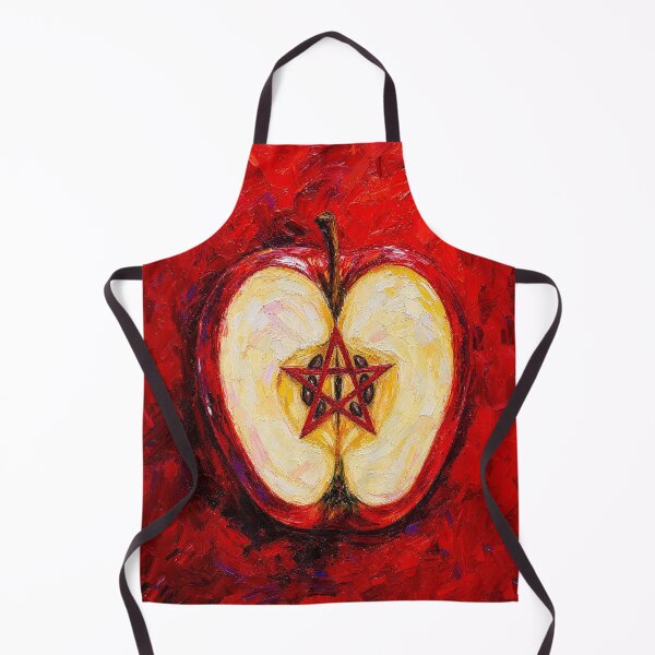 Item preview, Sacred Apple Pentagram: Pagan Star Core & Crimson Impasto Art designed and sold by chihuahuashower.