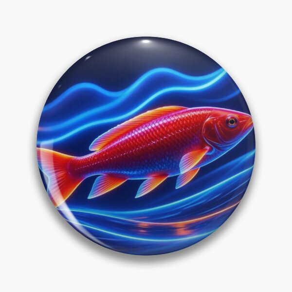 Item preview, Abstract Red Fish Art - Modern Oceanic Illustration designed and sold by Breezes-of-Ida.