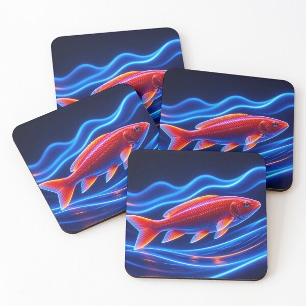 Item preview, Abstract Red Fish Art - Modern Oceanic Illustration designed and sold by Breezes-of-Ida.