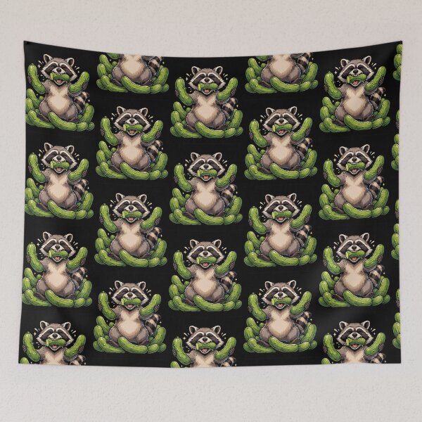 Item preview, Raccoon Eating Pickles Raccoon Meme Humor designed and sold by Redgiant87x.