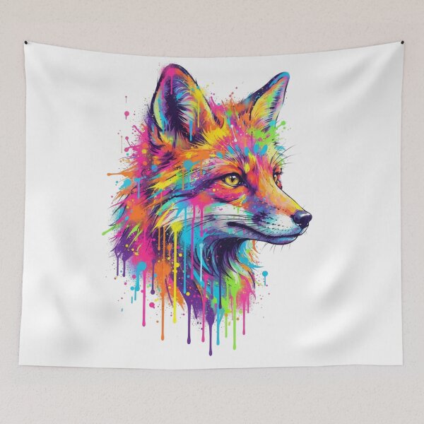 Item preview, Rainbow fox face designed and sold by PP&RAINBOW SHOP.