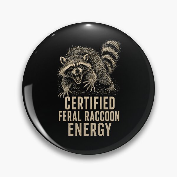 Item preview, Raccoon Certified Feral Energy Bold Wildlife Graphic designed and sold by ROUX-ART.