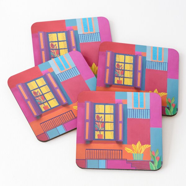 Item preview, Colorful Vibrant Mediterranean House Architectural Art designed and sold by OKNEW.