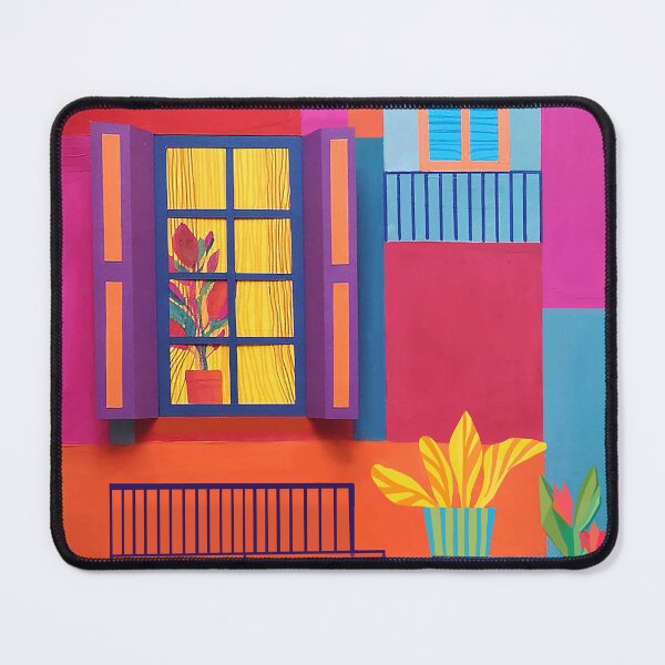 Item preview, Colorful Vibrant Mediterranean House Architectural Art designed and sold by OKNEW.