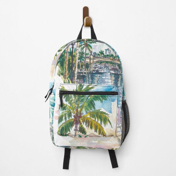 Item preview, Fort Lauderdale Watercolor – Florida Canals and Waterfront Art Print, Coastal Travel Gift designed and sold by artshop77.