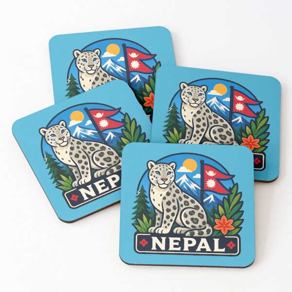Item preview, Nepal - Snow Leopard with Himalayan Peaks designed and sold by Myra365Art.