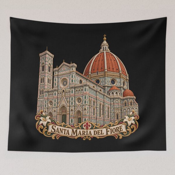 Item preview, Florence Cathedral Embroidery – Santa Maria del Fiore Italian Architecture Art designed and sold by Emoji Emblems.