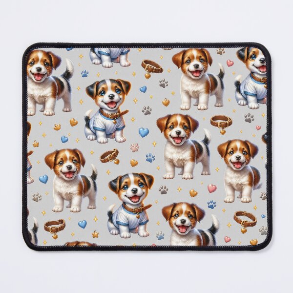 Item preview, Cute Jack Russell Puppy Seamless Pattern designed and sold by LinaDesign Store.