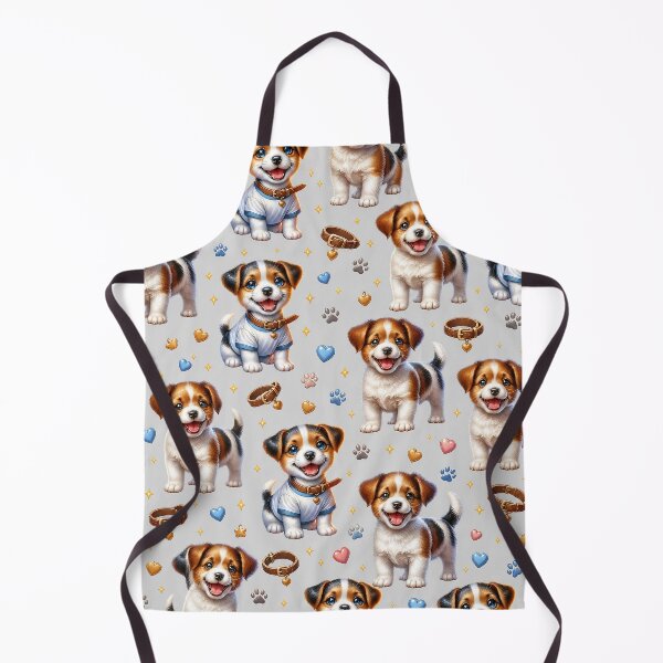 Item preview, Cute Jack Russell Puppy Seamless Pattern designed and sold by LinaDesign Store.