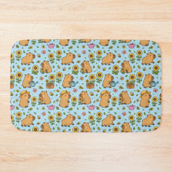 Item preview, Capybara Sunflower Garden Pattern designed and sold by Soft Berry Studio.