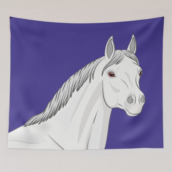 Item preview, The head of a white Abbayan horse designed and sold by Cheval-de-coeur.