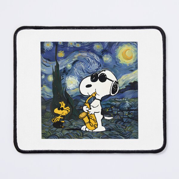 Item preview, Musical Beagle Playing Saxophone Under Van Gogh Inspired Starry Night Sky Art | Limited Edition designed and sold by usmanbhatti00.