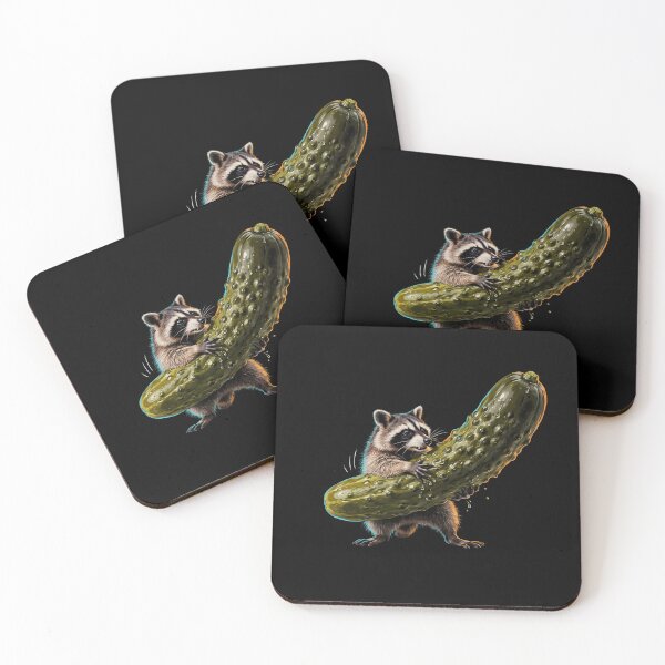 Item preview, Raccoon Eating Pickles Cute Raccoon Humor designed and sold by Redgiant87x.
