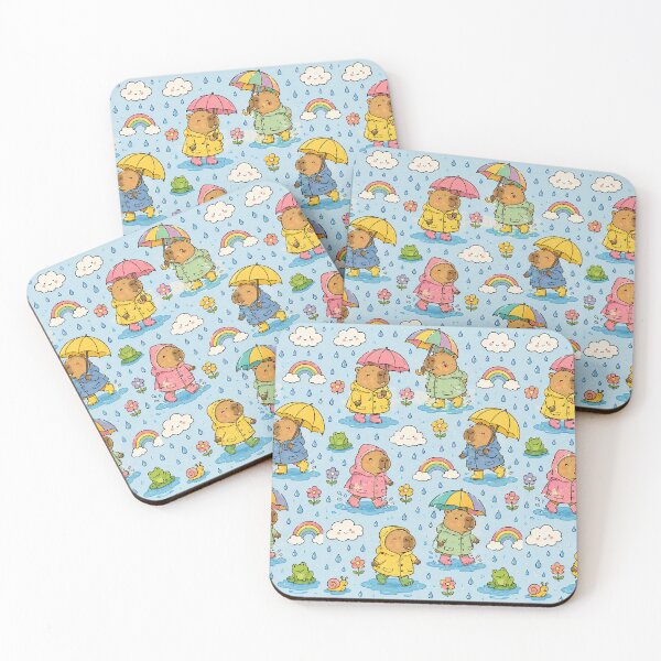 Item preview, Capybara Rainy Day Pattern designed and sold by Soft Berry Studio.