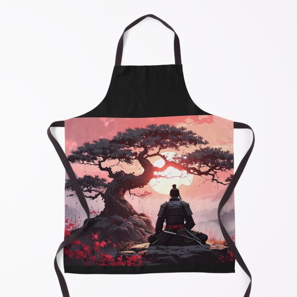 Item preview, Samurai meditating under a sacred tree designed and sold by Schoenenwald — Art Japonais, Zen & Nature.