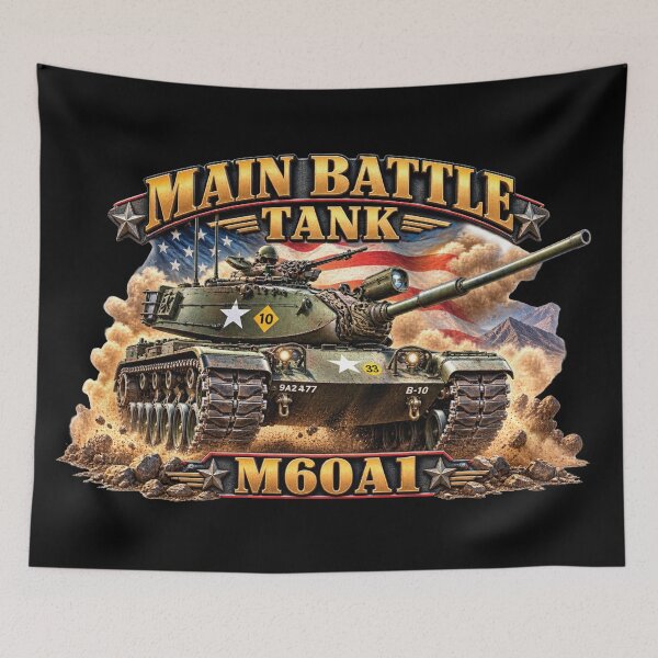 Item preview, Army - Main Battle Tank - M60A1 w Fire- Right Face - 3D - Enhanced designed and sold by Military Insignia Products.