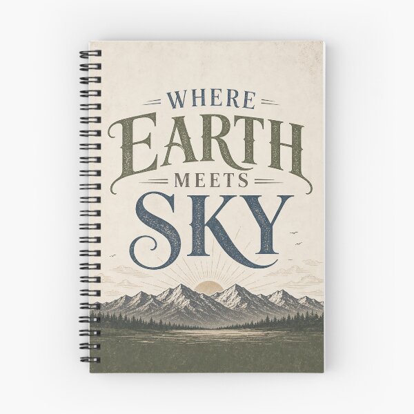 Item preview, Where Earth Meets Sky – Vintage Mountain Outdoor Design designed and sold by Jandedan.