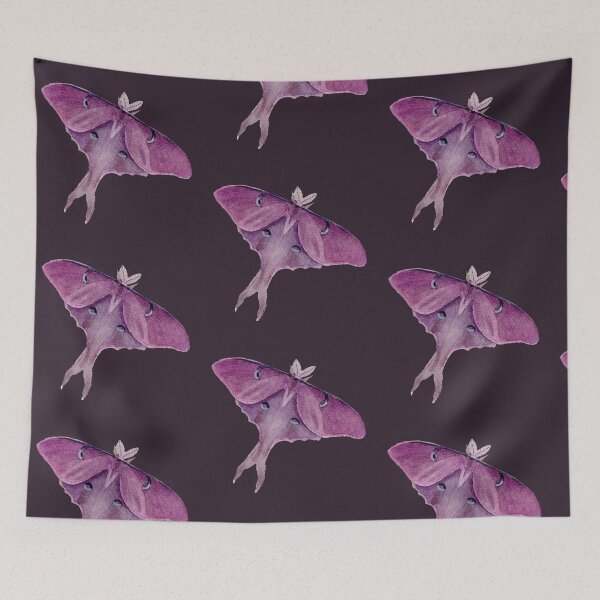 Item preview, Purple Luna Moth Watercolor | Noir Plum | Amethyst Botanical Insect designed and sold by simh.