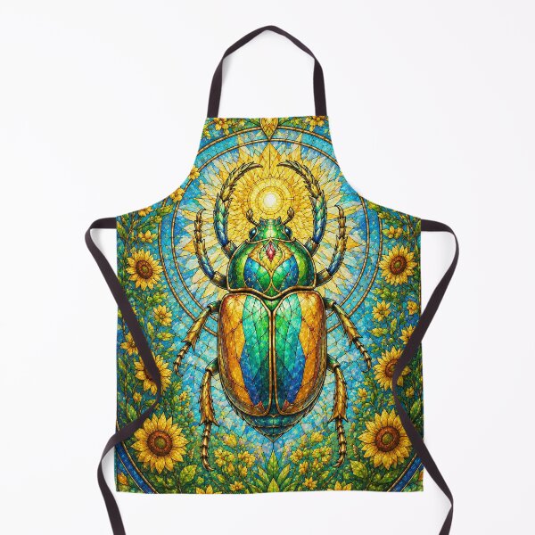 Item preview, The Summer Scarab – A stained-glass solar jewel designed and sold by Pixel Otaku Gallery.