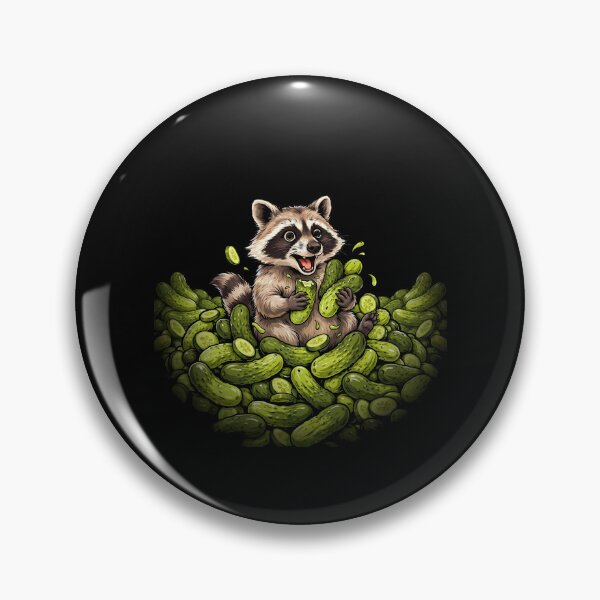Item preview, Raccoon Eating Pickles Quirky Raccoon Humor designed and sold by Redgiant87x.