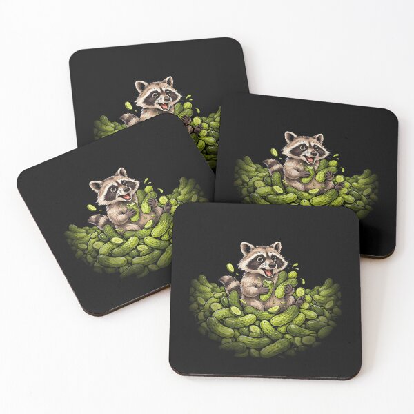 Item preview, Raccoon Eating Pickles Quirky Raccoon Humor designed and sold by Redgiant87x.