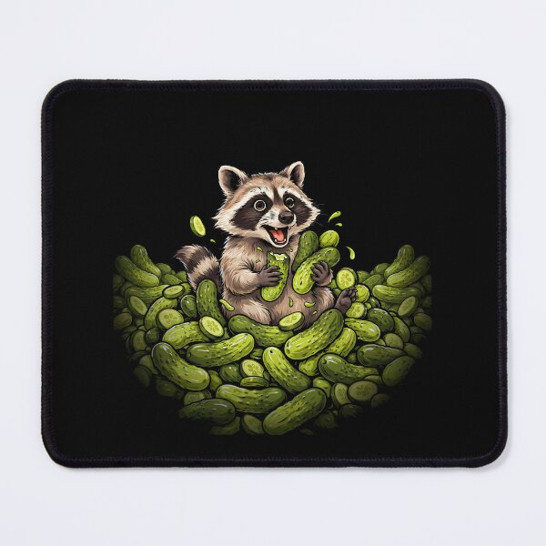 Item preview, Raccoon Eating Pickles Quirky Raccoon Humor designed and sold by Redgiant87x.