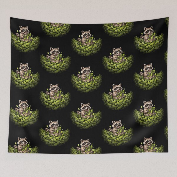 Item preview, Raccoon Eating Pickles Quirky Raccoon Humor designed and sold by Redgiant87x.