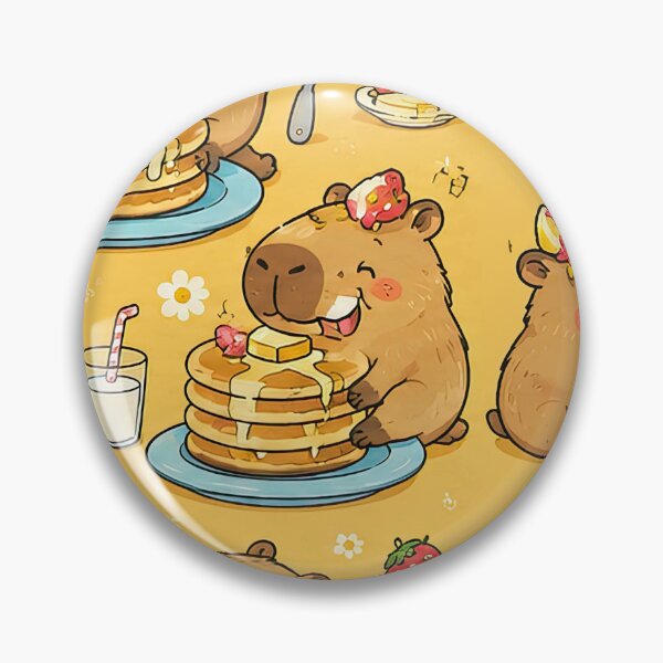 Item preview, Capybara Pancake Breakfast Pattern designed and sold by Soft Berry Studio.