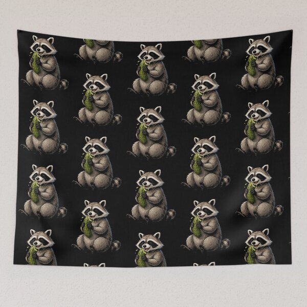 Item preview, Raccoon Eating Pickles Funny Pickle Meme designed and sold by Redgiant87x.