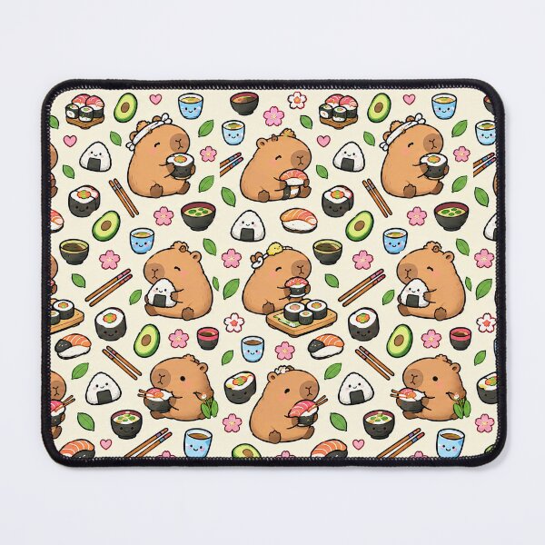 Item preview, Capybara Sushi Lunch Pattern designed and sold by Soft Berry Studio.