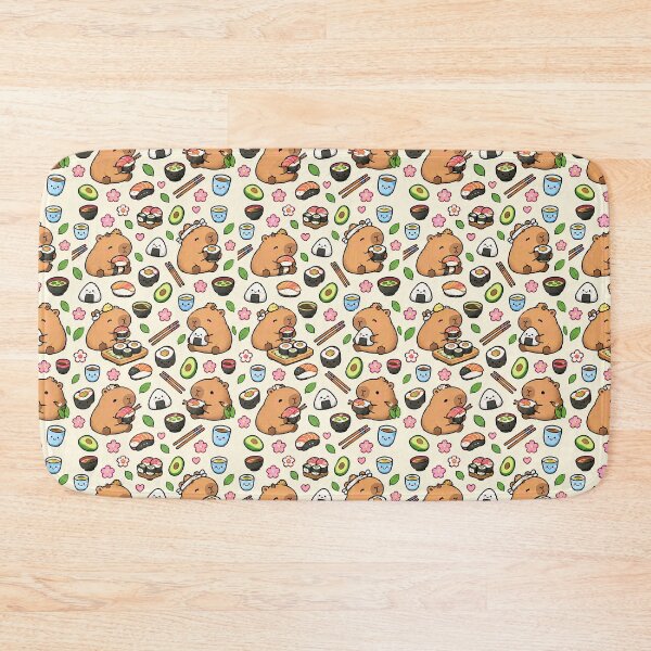 Item preview, Capybara Sushi Lunch Pattern designed and sold by Soft Berry Studio.