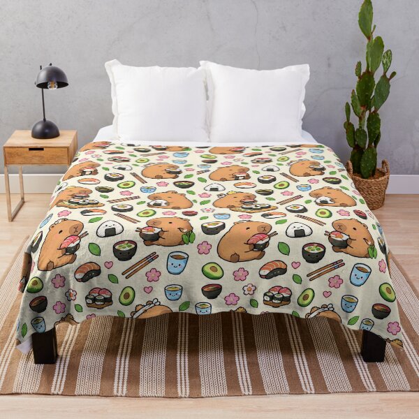 Item preview, Capybara Sushi Lunch Pattern designed and sold by Soft Berry Studio.