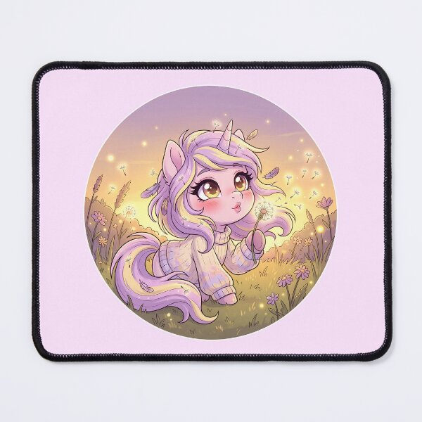 Item preview, Pastel Dandelion Wish Unicorn Pony - Sunset Meadow Chibi designed and sold by CaliLuminos.