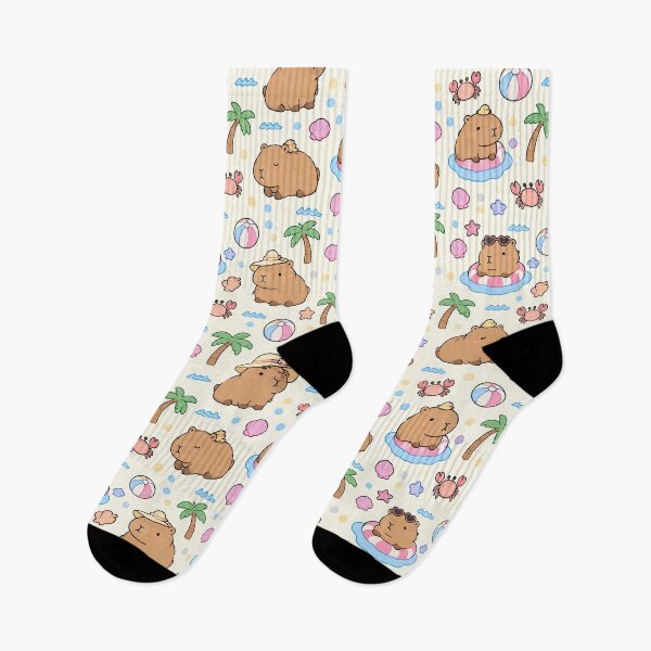 Item preview, Capybara Beach Day Pattern designed and sold by Soft Berry Studio.