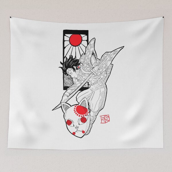 Item preview, Demon Slayer Kamado Tanjirou Sun And Mask  designed and sold by Petal-Path.
